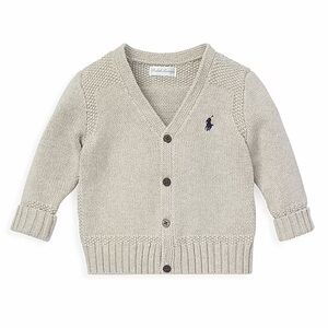 Baby Ralph Lauren Toddler Knit Cardigan Sweater - Beige! Like new . 6m